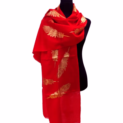 Kaschmirschal rot gold