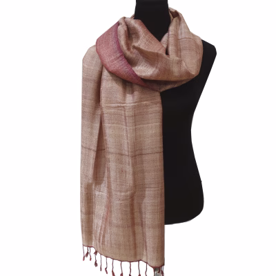 Goldseidenschal Muga seide rot