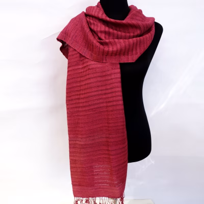 Schal aus seltener Eri - Wildseide Beere