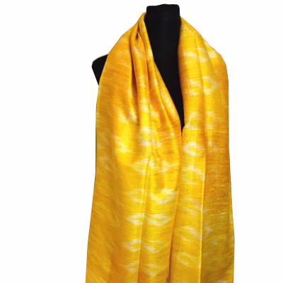 Seidenschal Ikat gelb