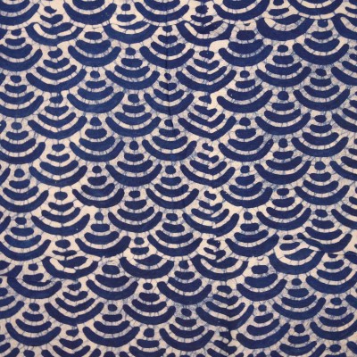 Sarong indigo blau Wellen