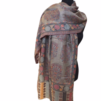 Kaschmirschal Kani grau beige