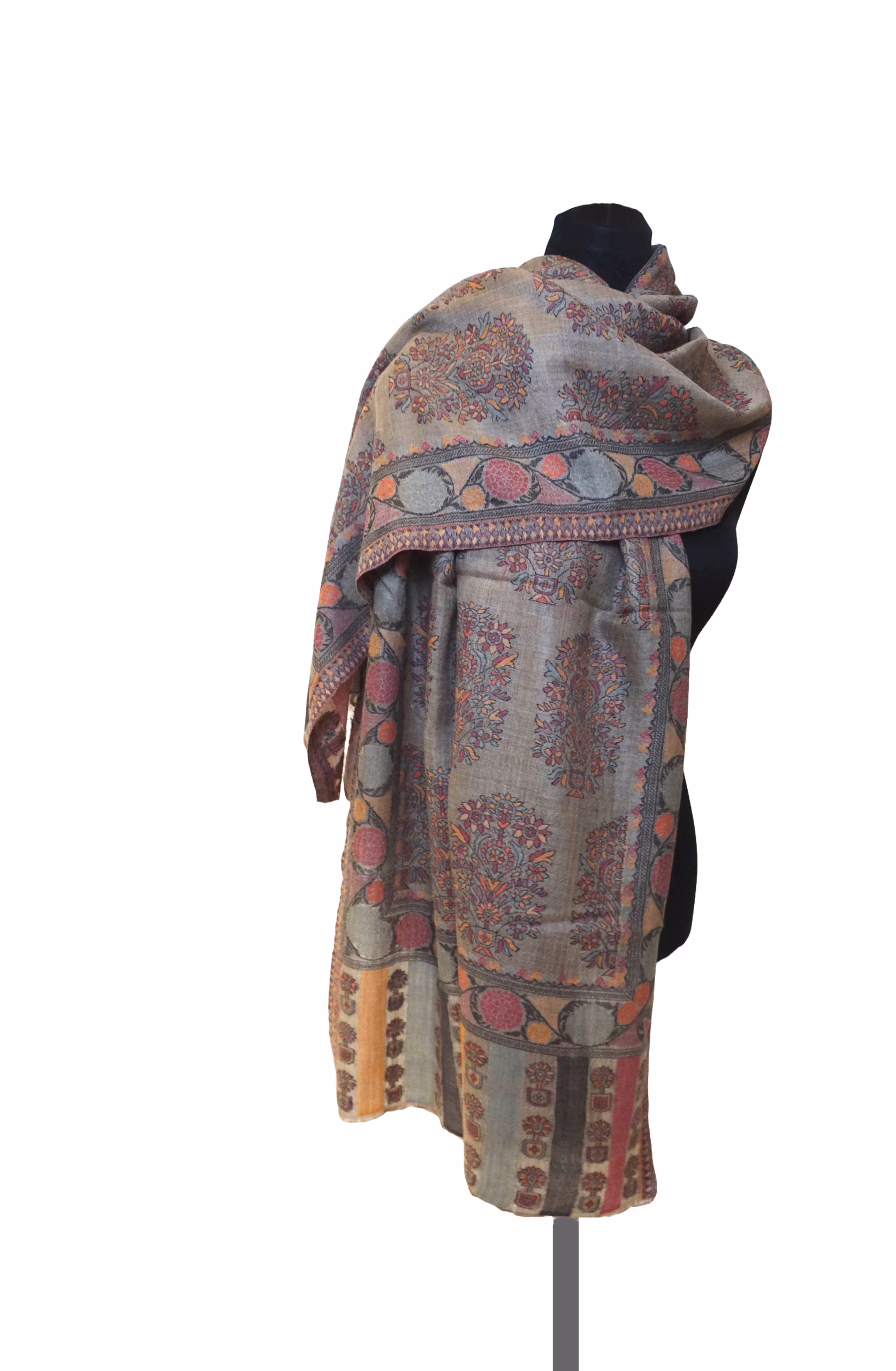 Kaschmirschal Kani grau beige